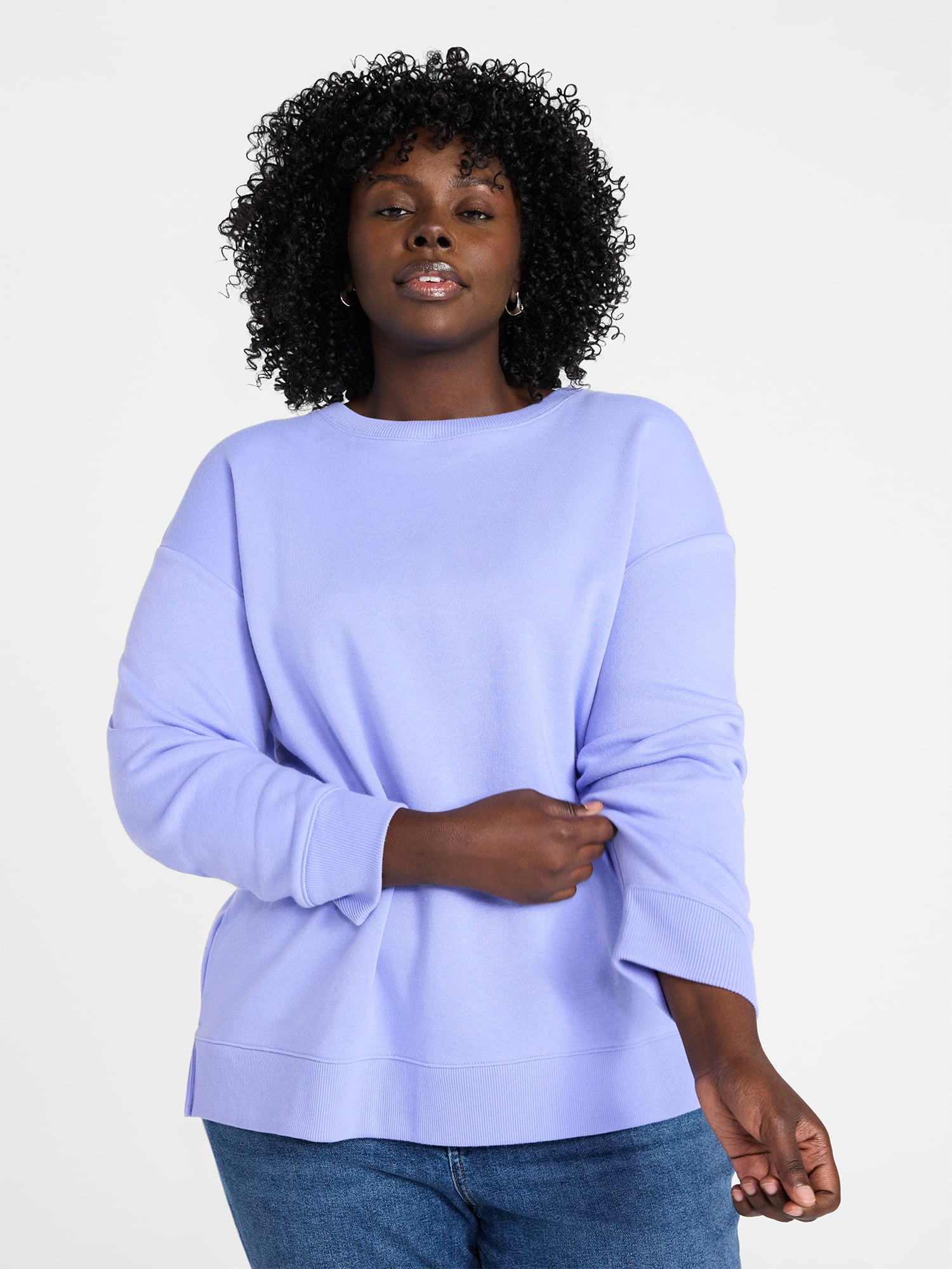 Terra & Sky Women's Plus Size Fleece Sweatshirt, Size 0X-5X