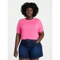 thumbnail image 1 of Terra & Sky Women's Plus Size Crewneck Tee with Short Sleeves, Sizes 0X-5X, 1 of 4