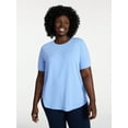 thumbnail image 1 of Terra & Sky Women's Plus Size Crewneck Tee with Short Sleeves, Sizes 0X-5X, 1 of 5