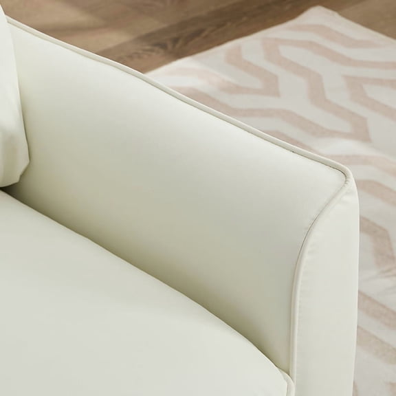 TS Cat Paw Leather Upholstered Sofa | 2-Seater Accent Chair | Cream White | Nordic Retro Light Luxury Living Room, Balcony, Bedroom | Comfortable & Durable Faux Leather