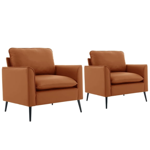TS Cat paw leather upholstered sofa PC Brown,Nordic retro light luxurychairs in living room set of 2,lounge seating for apartment,cozy reading nook with vintage balcony for accent chair set of 2