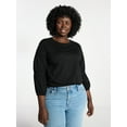 thumbnail image 1 of Terra & Sky Women's Plus Size Double Blouson Top with 3/4-Length Sleeves, Sizes 0X-5X, 1 of 5