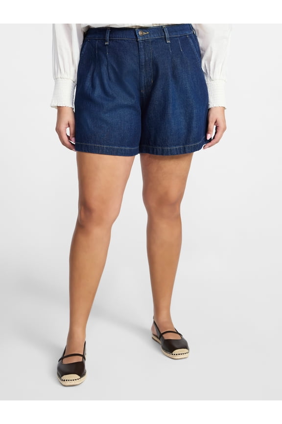 Women's Plus Drapey Denim Shorts