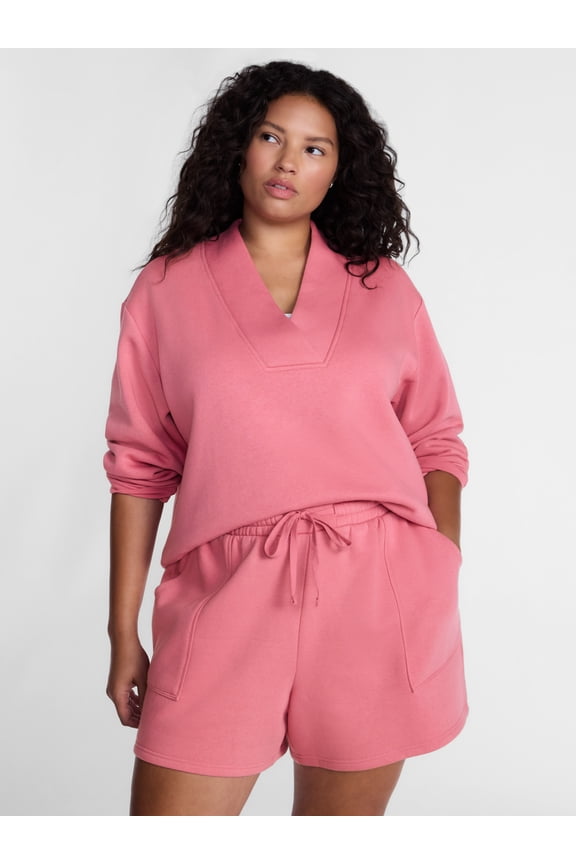 Women's Plus Fleece Cowl Neck Sweatshirt, Sizes 0X-5X