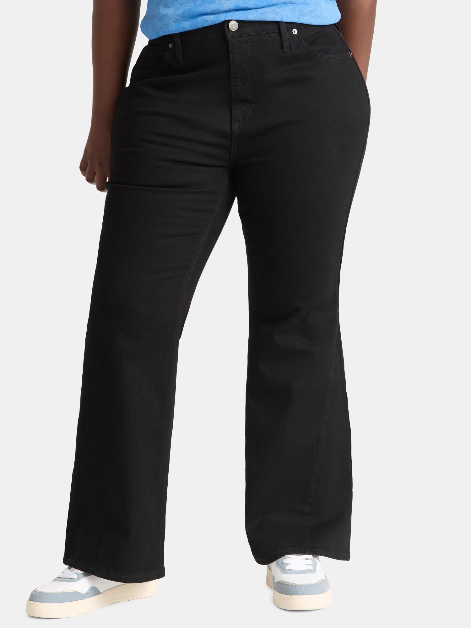 Terra & Sky Women's Plus Size High Rise Flare Jeans, 30" Inseam, Sizes 16W-28W