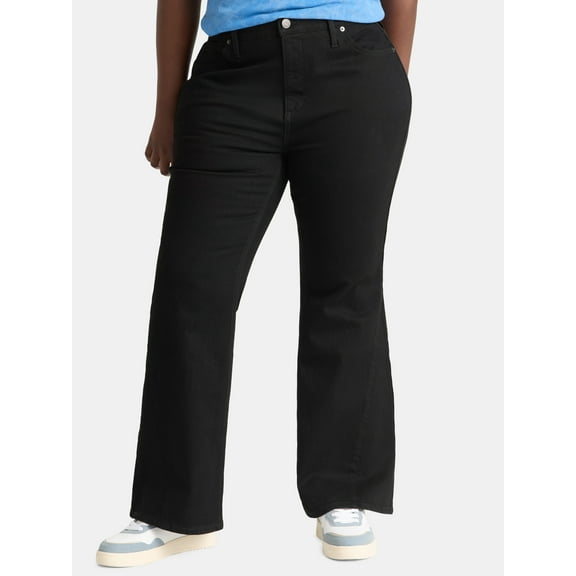 Terra & Sky Women's Plus Size High Rise Flare Jeans, 30" Inseam, Sizes 16W-28W