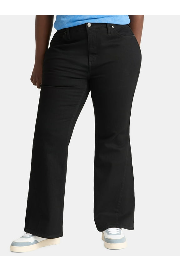 Women's Plus Size High Rise Flare Jeans, 30" Inseam, Sizes 16W-28W