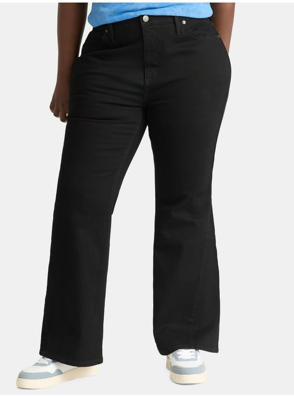 Women's Plus Size High Rise Flare Jeans, 30" Inseam, Sizes 16W-28W