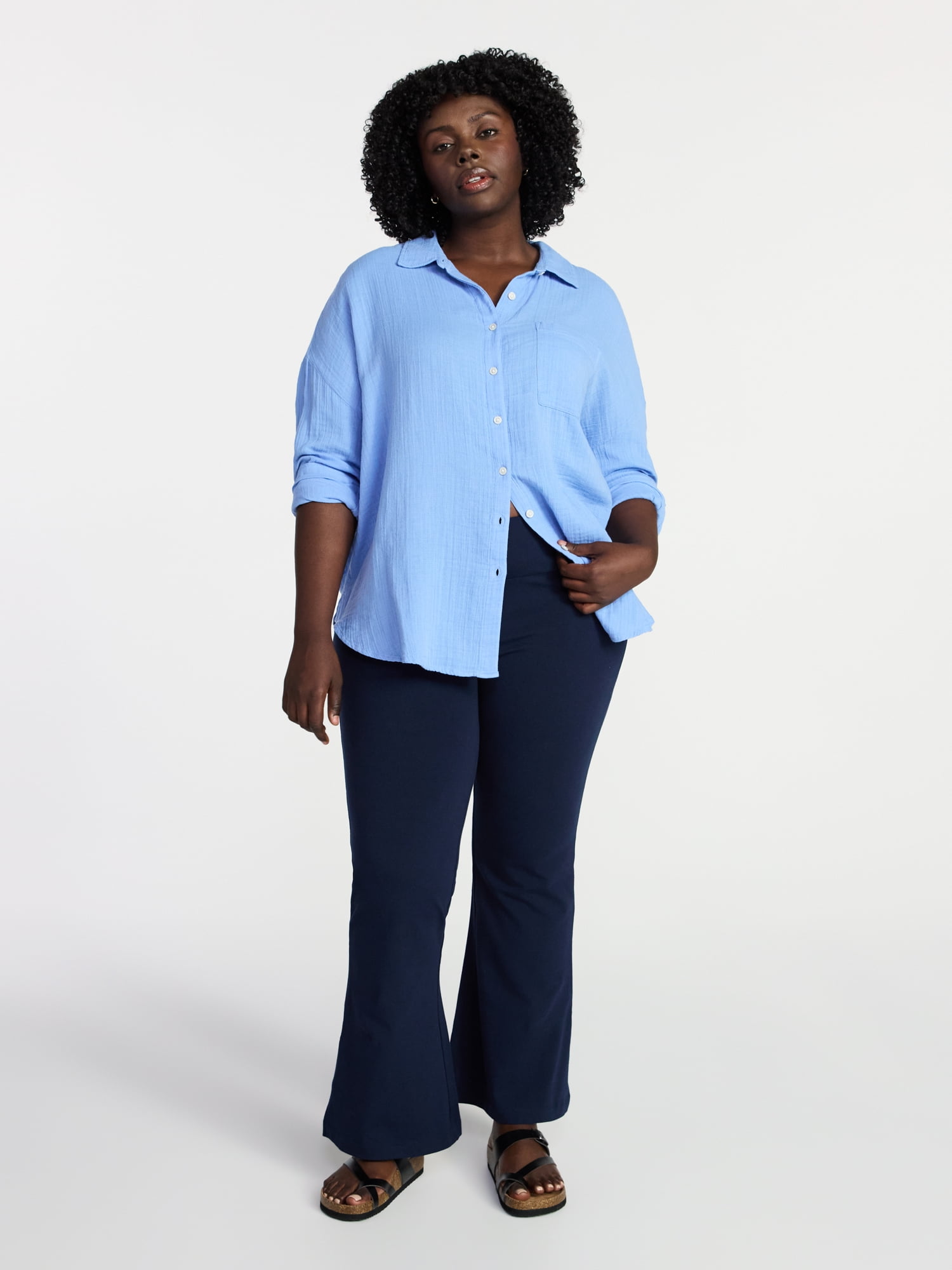 Terra & Sky Women's Plus Size Flare Leggings, Sizes 0X-5X