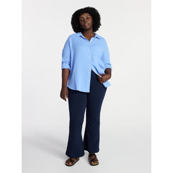 Terra & Sky Women's Plus Size Flare Leggings, Sizes 0X-5X
