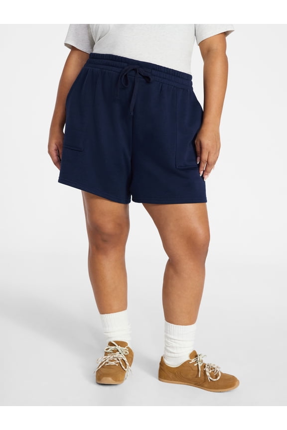 Women's Plus Size Fleece Shorts with Pockets, Sizes 0X-5X