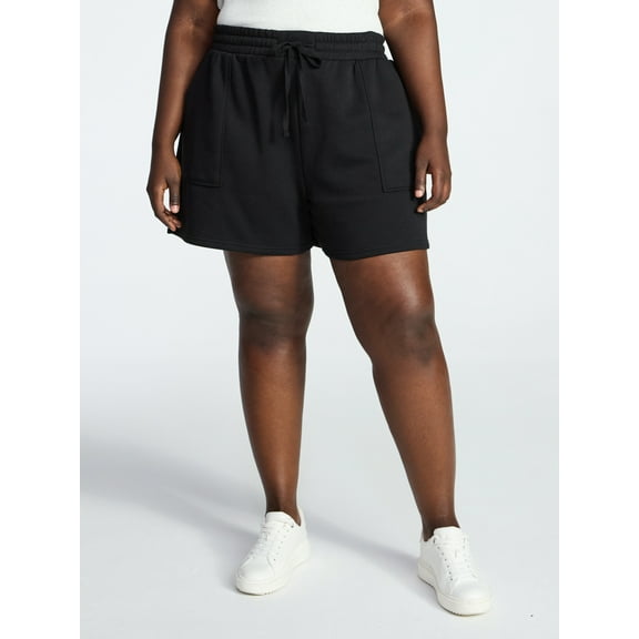 Terra & Sky Women's Plus Size Fleece Shorts with Pockets, Sizes 0X-5X