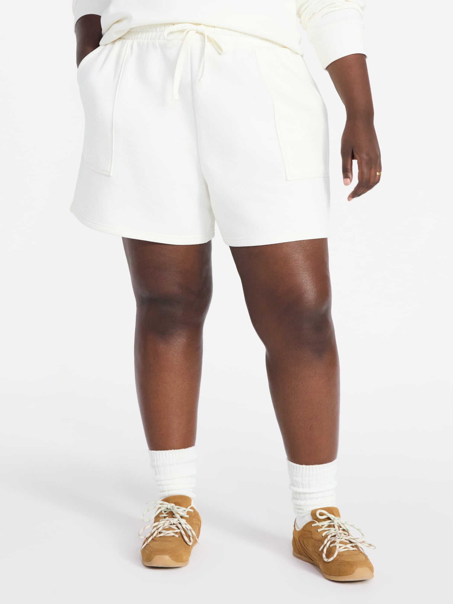 Terra & Sky Women's Plus Size Fleece Shorts with Pockets, Sizes 0X-5X
