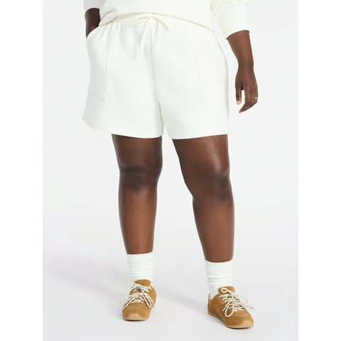Women's Plus Size Fleece Shorts with Pockets, Sizes 0X-5X