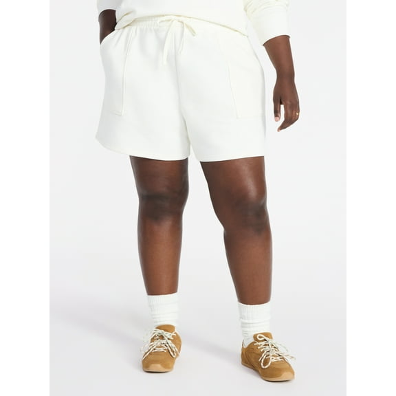 Terra & Sky Women's Plus Size Fleece Shorts with Pockets, Sizes 0X-5X