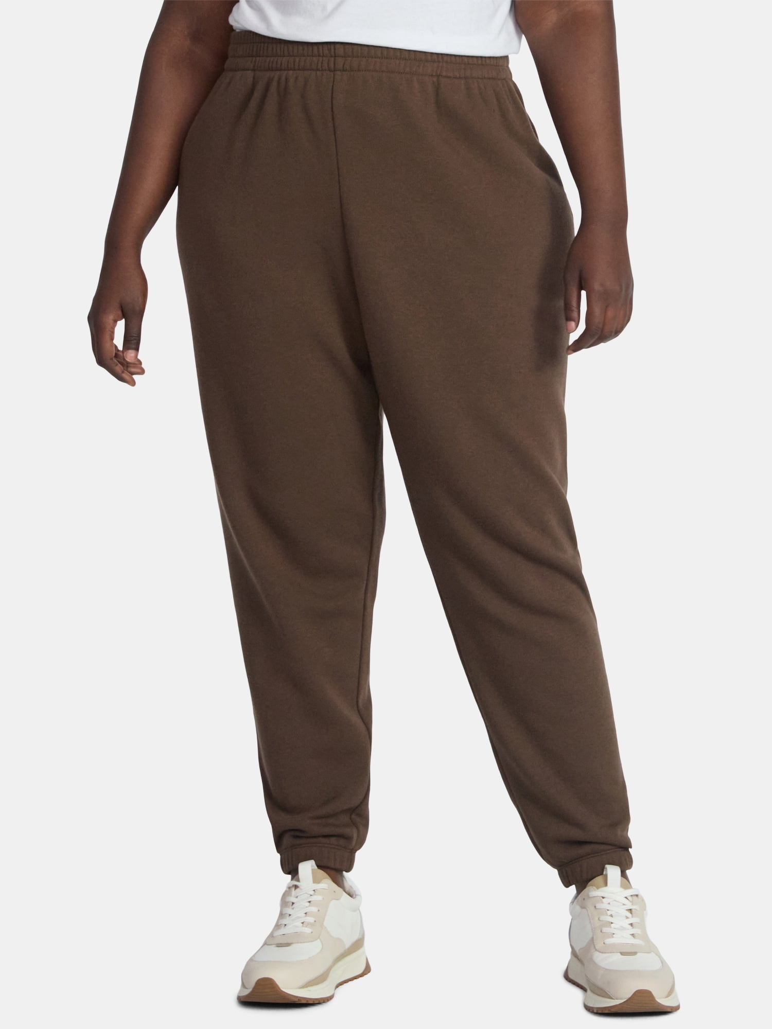 Terra & Sky Women's Plus Fleece Jogger Sweatpants, Size 0X-5X