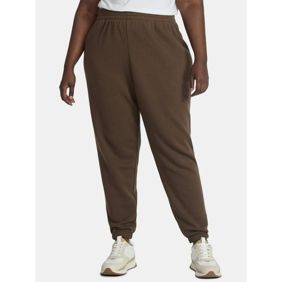 Terra & Sky Women's Plus Fleece Jogger Sweatpants, Size 0X-4X