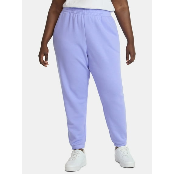 Terra & Sky Women's Plus Fleece Jogger Sweatpants, Size 0X-5X