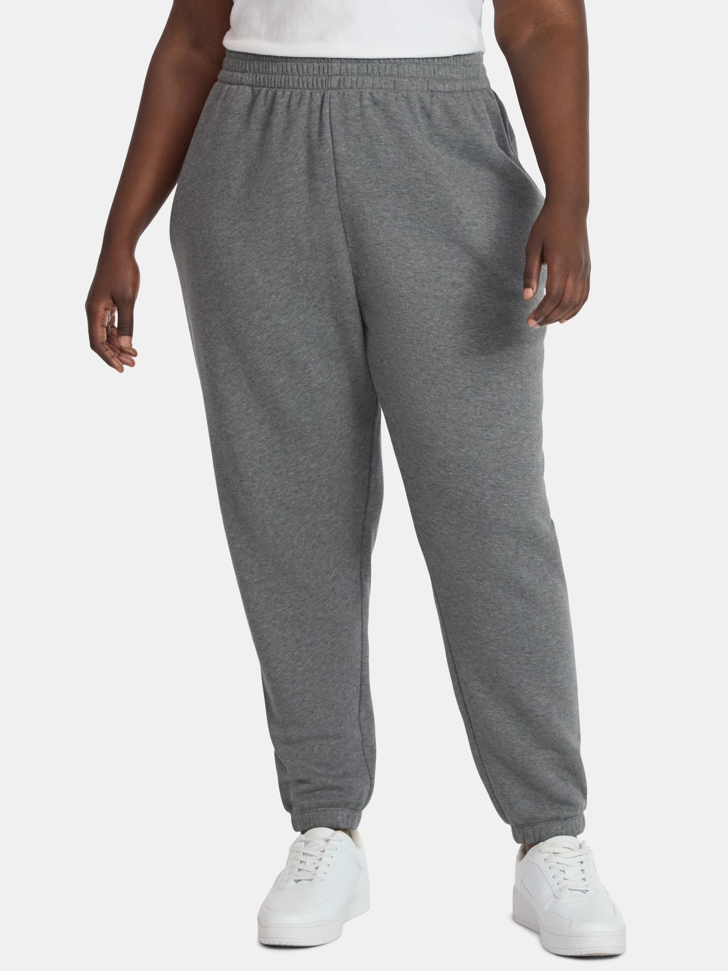 Terra & Sky Women's Plus Fleece Jogger Sweatpants, Size 0X-5X
