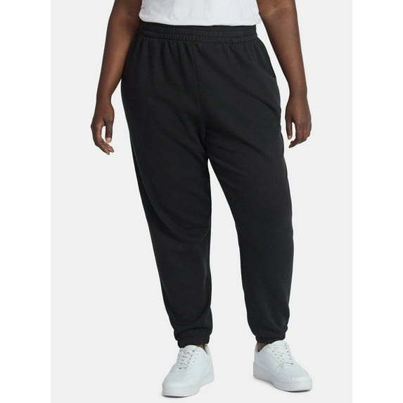 Terra & Sky Women's Plus Fleece Jogger Sweatpants, Size 0X-5X