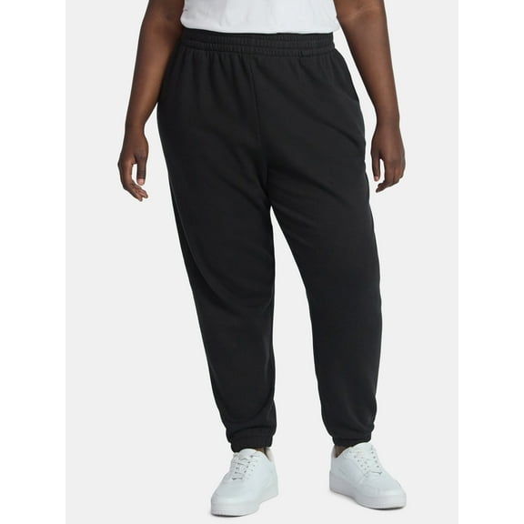 Terra & Sky Women's Plus Fleece Jogger Sweatpants, Size 0X-5X