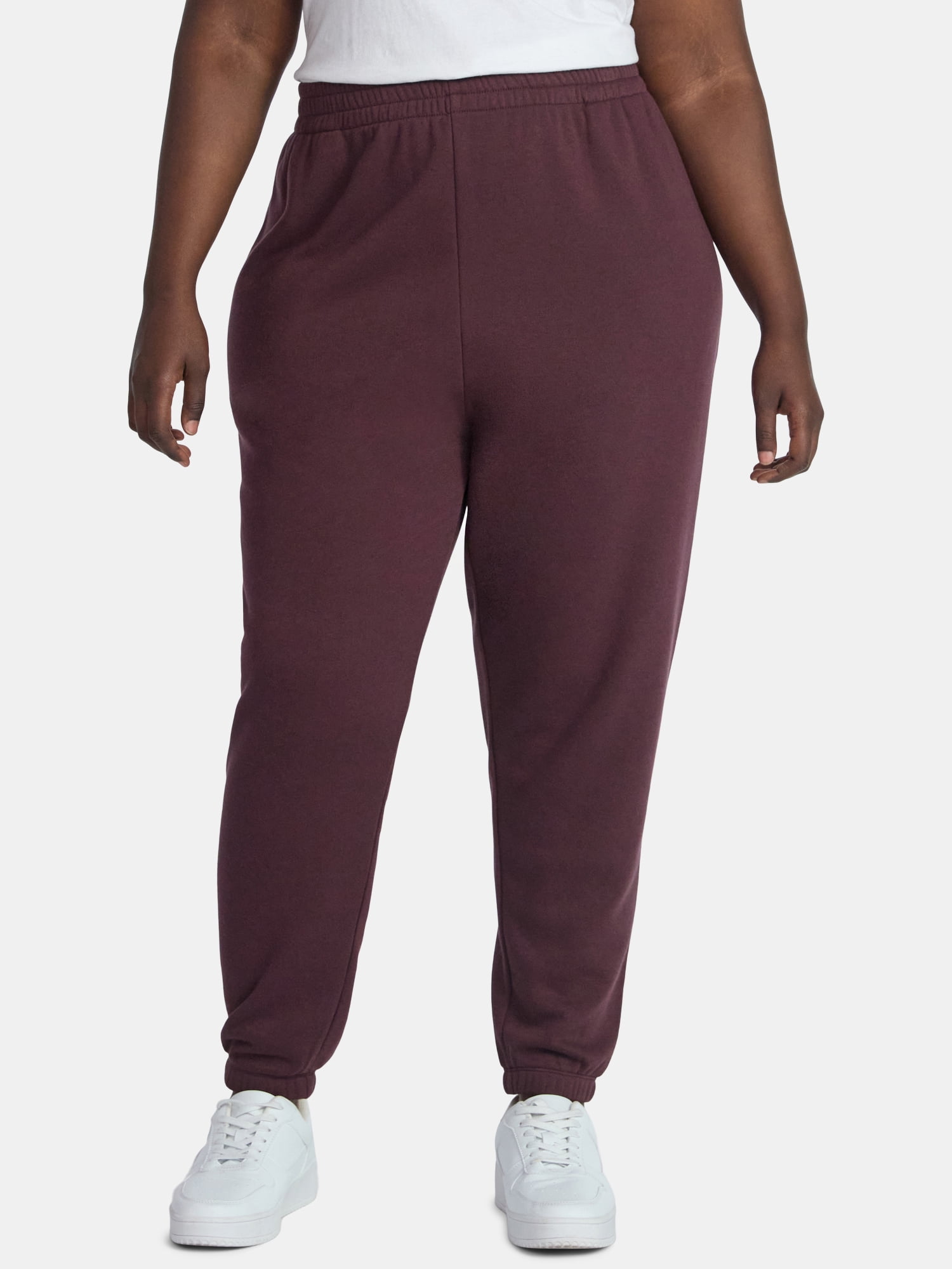 Terra & Sky Women's Plus Fleece Jogger Sweatpants, Size 0X-5X