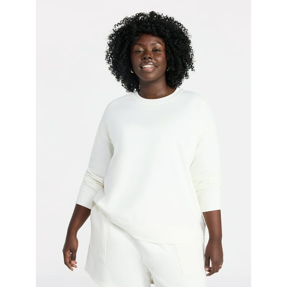 Terra & Sky Women's Plus Size Fleece Sweatshirt with Long Sleeves, Size 0X-5X