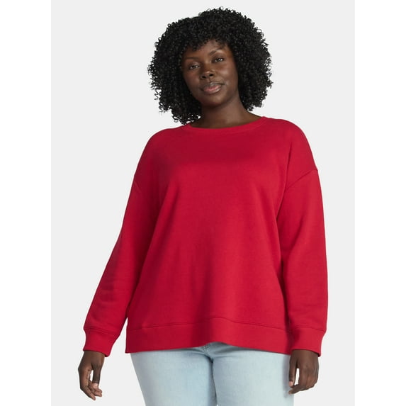 Terra & Sky Women's Plus Size Fleece Sweatshirt, Size 0X-5X