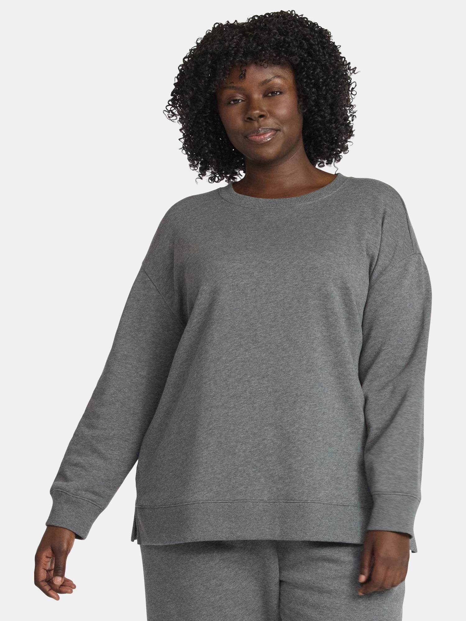 Terra & Sky Women's Plus Size Fleece Sweatshirt, Size 0X-5X