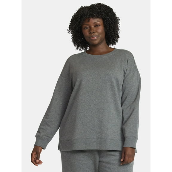 Terra & Sky Women's Plus Size Fleece Sweatshirt, Size 0X-5X