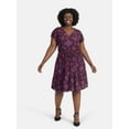 thumbnail image 1 of Terra & Sky Women's Plus Size Mini Dress with Flutter Sleeves, Sizes 0X-5X, 1 of 4