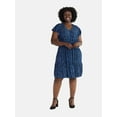 thumbnail image 1 of Terra & Sky Women's Plus Size Mini Dress with Flutter Sleeves, Sizes 0X-5X, 1 of 4