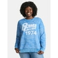 thumbnail image 1 of Terra & Sky Women's Plus David Bowie 1974 Graphic Sweatshirt with Long Sleeves, Sizes 0X-5X, 1 of 5