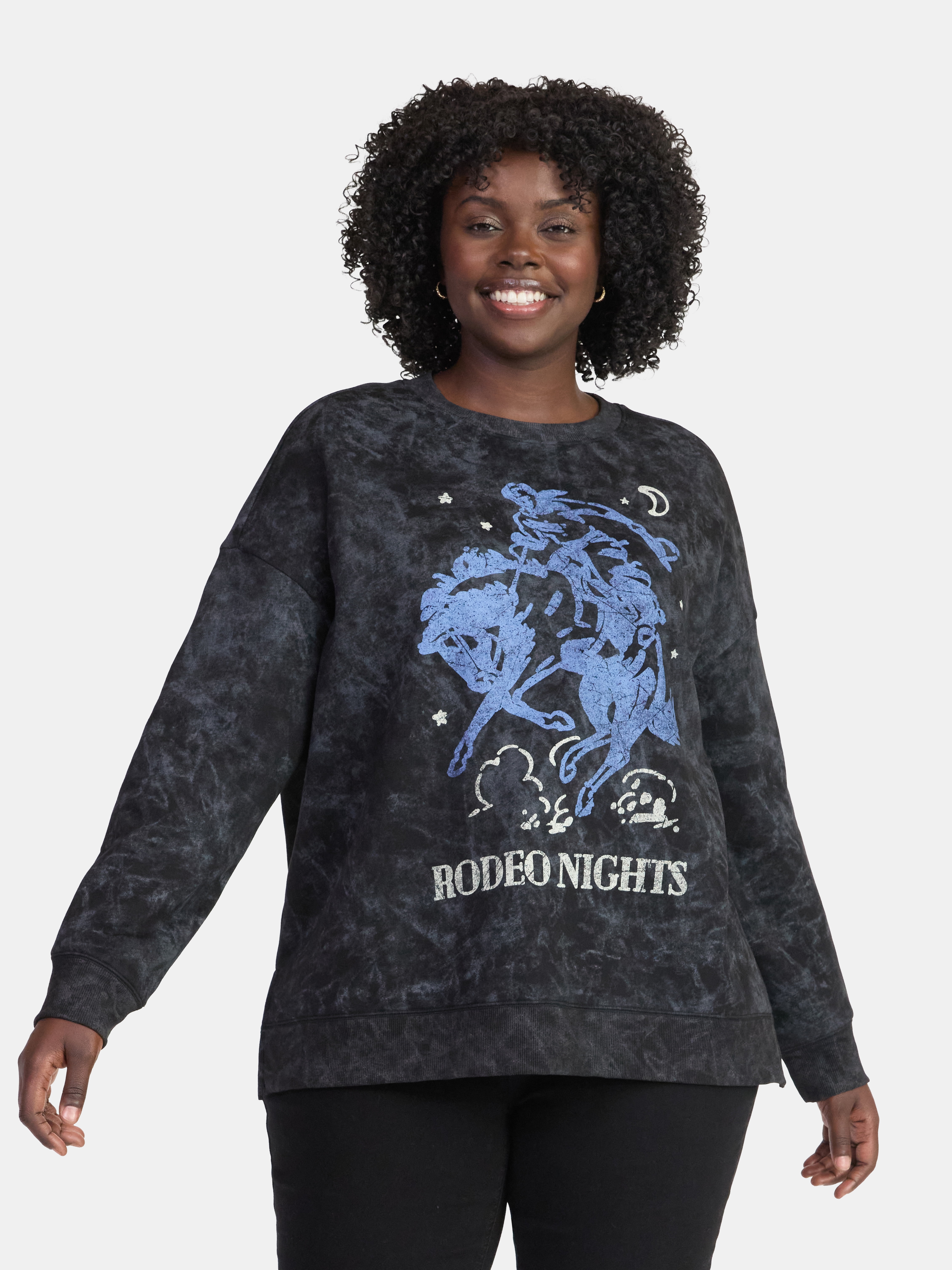 Terra & Sky Women's Plus Size Rodeo Nights Graphic