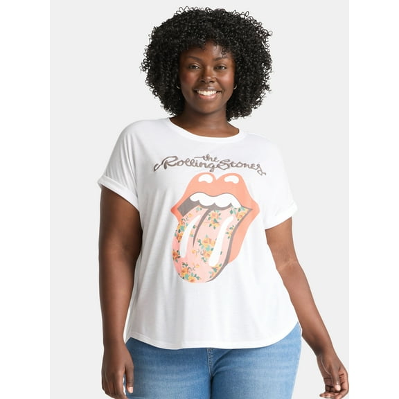 Terra & Sky Women's Plus The Rolling Stones Graphic Tee, Sizes 0X-5X