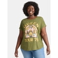 thumbnail image 1 of Terra & Sky Women's Plus Queen Graphic Band Tee, Sizes 0X-5X, 1 of 5