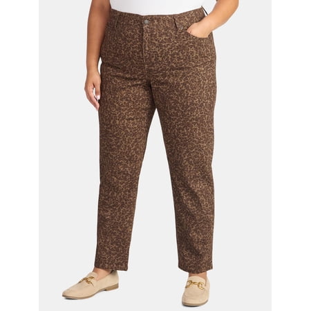 Terra & Sky Women's Plus High Rise Straight Leg Jeans, Sizes 16W-26W
