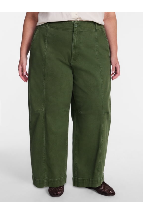 Women's Plus High Rise Barrel Jeans, 30” Inseam, Sizes 16W-26W