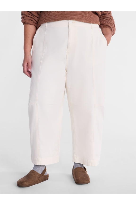 Women's Plus High Waisted Barrel Pants, Sizes 0X - 5X