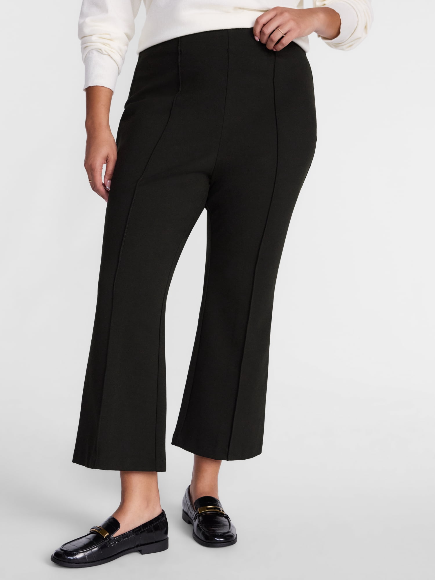 Terra & Sky Women's Plus Cropped Ponte Knit Pants, Sizes 0X - 5X