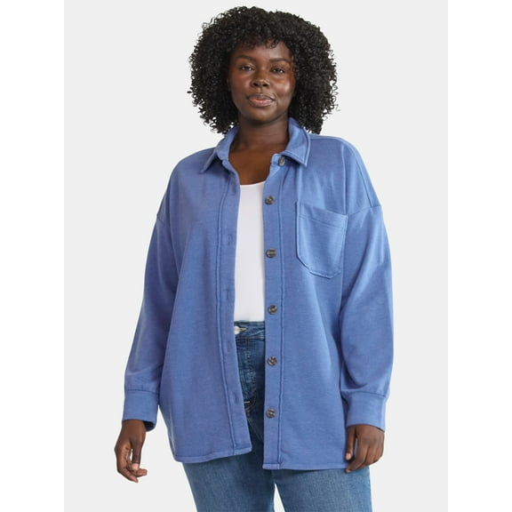 Terra & Sky Women's Plus Knit Shacket, Sizes 0X-5X