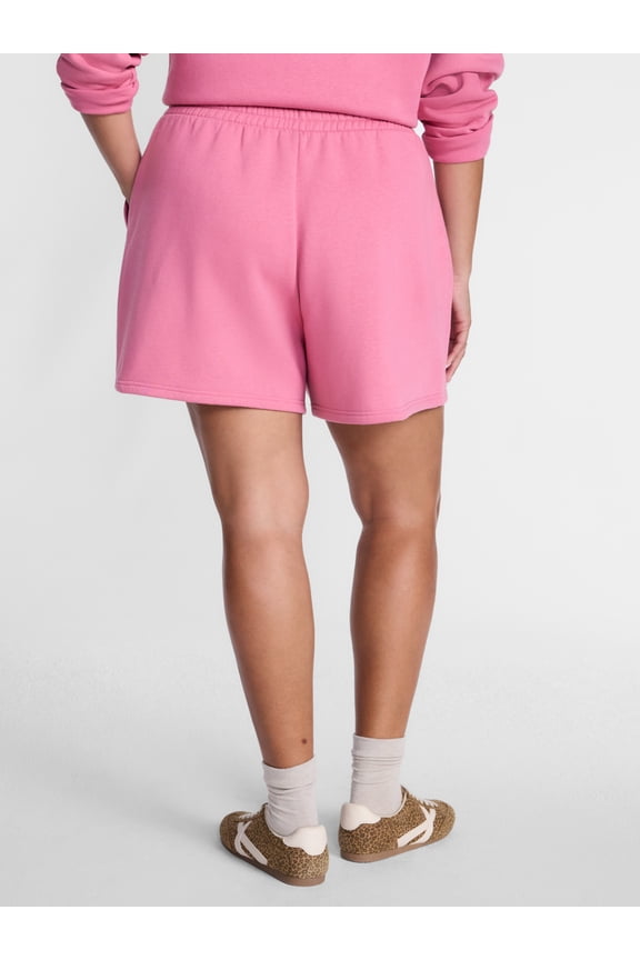 Women's Plus Fleece Drawstring Shorts with Patch Pockets, Sizes 0X-5X