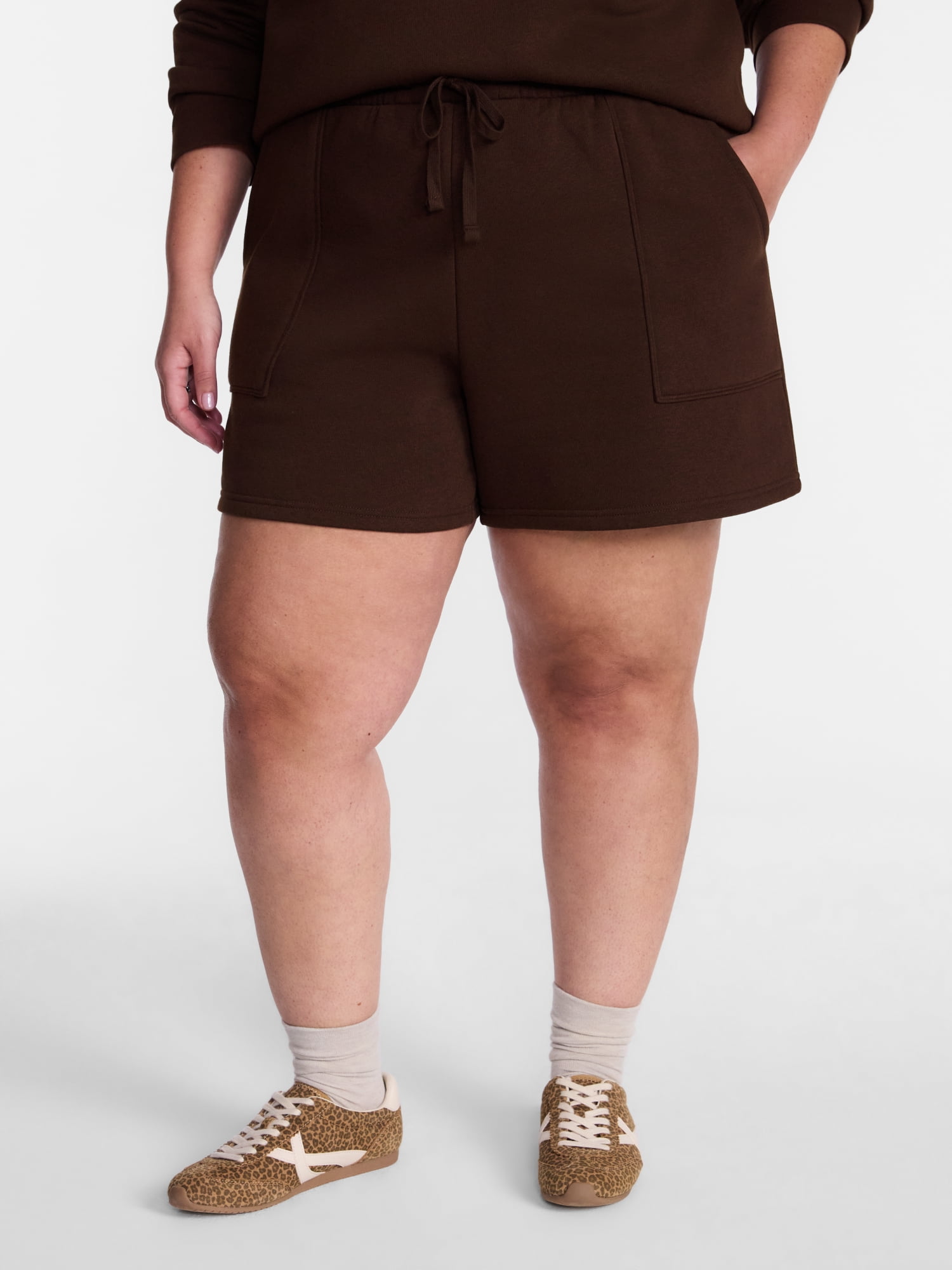 Terra & Sky Women's Plus Pull-On Fleece Short, Sizes 0X-5X