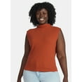 thumbnail image 1 of Terra & Sky Women's Plus Pointelle Sleeveless Mockneck Top, Sizes 0X-5X, 1 of 5
