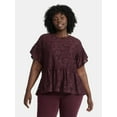 thumbnail image 1 of Terra & Sky Women's Plus Lace Peplum Top, Sizes 0X-5X, 1 of 5