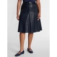 thumbnail image 1 of Terra & Sky Women's Plus Faux Leather Midi Skirt, Sizes 0X-5X, 1 of 6