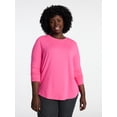 thumbnail image 1 of Terra & Sky Women's Plus Size Crewneck Tee with Long Sleeves, Sizes 0X-5X, 1 of 5