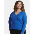 thumbnail image 1 of Terra & Sky Women's Plus Long Sleeve Notch Neck Top, Sizes 0X-5X, 1 of 5