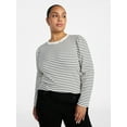 thumbnail image 1 of Terra & Sky Women's Plus Puff Long Sleeve Crewneck Top, Sizes 0X-5X, 1 of 5