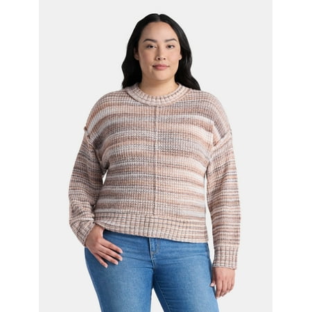 Terra & Sky Women's Plus Space Dye Sweater, Size 0X-5X